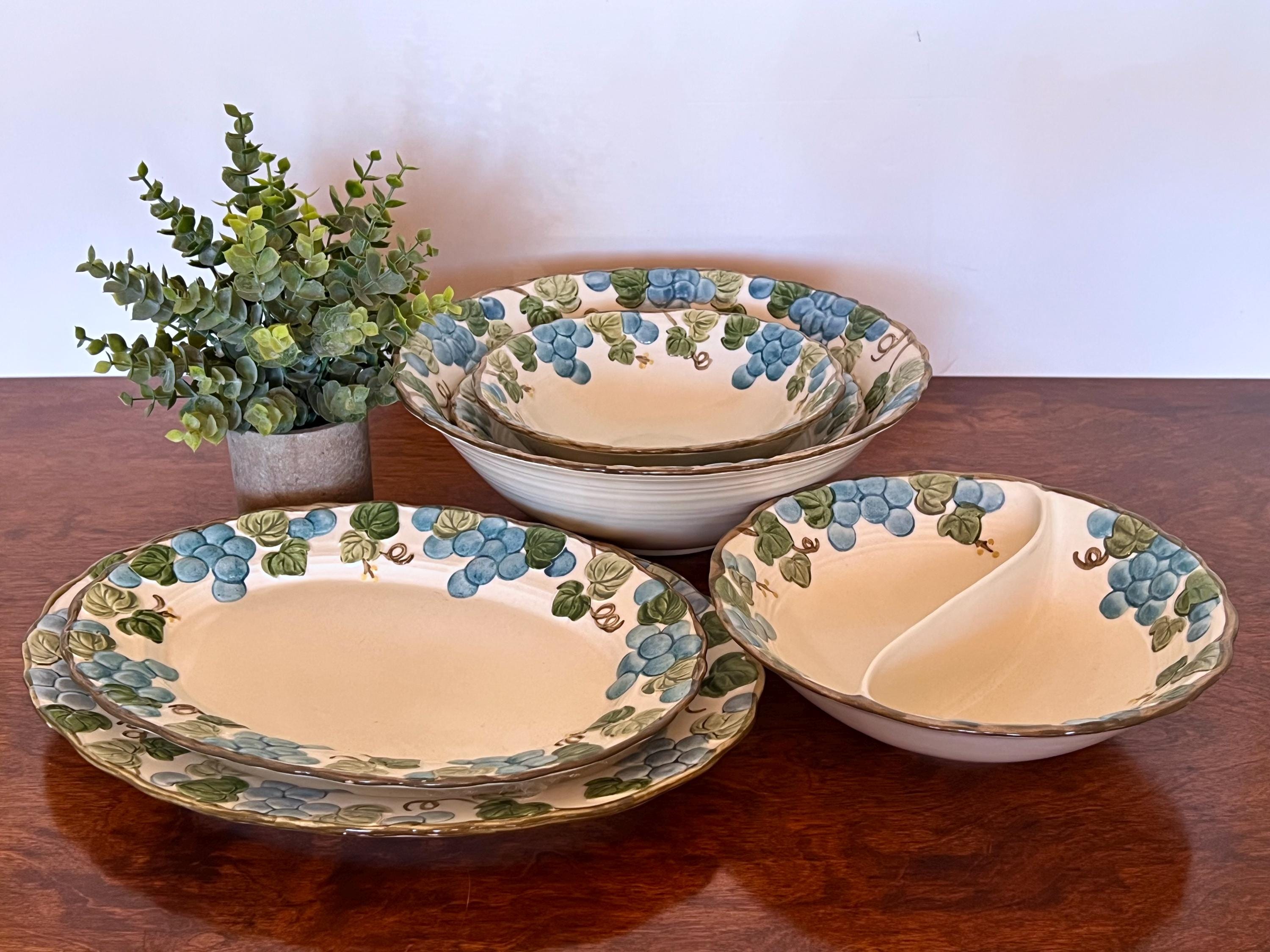 metlox 魚の灰皿　32cm ミッドセンチュリー Metlox Poppytrail Serving Bowl or Platter: Mid Century Modern Blue