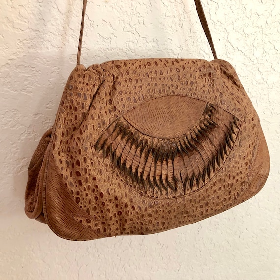 Taupe shoulder bag in genuine leather