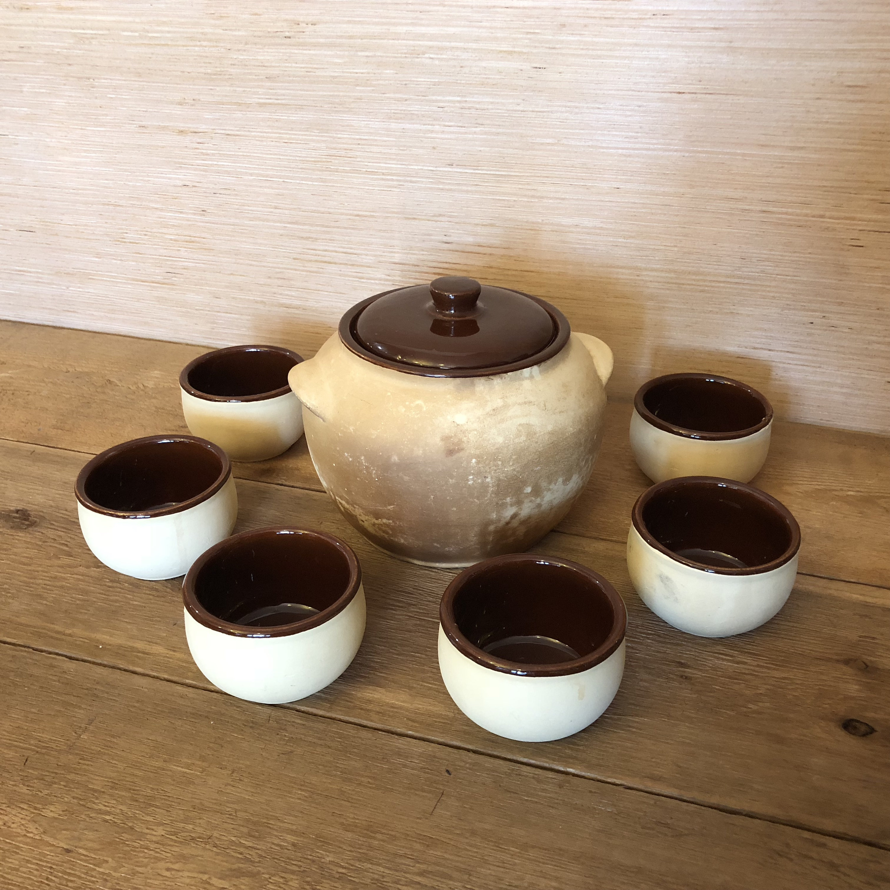 Vintage Watt Oven Ware Bean Pot With Lid and Six Serving Bowls Etsy