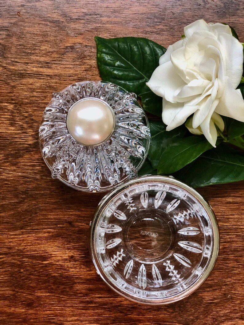 Lenox Lead Crystal Egg Trinket Box Diamonds & Pearls Glass Box Etsy