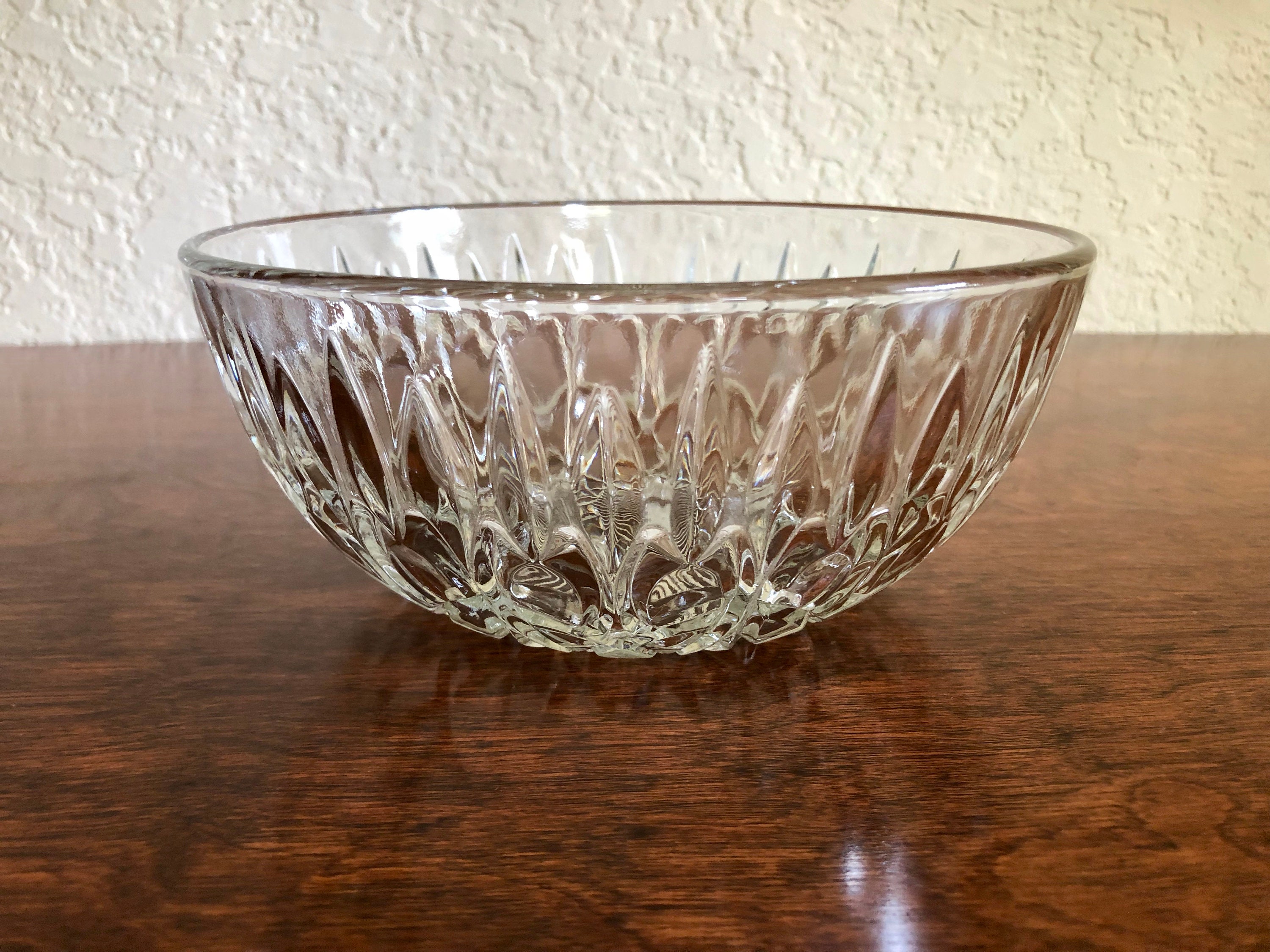 Vintage Cut Glass Bowl Fruit Bowl Glass Serving Bowl Candy Etsy