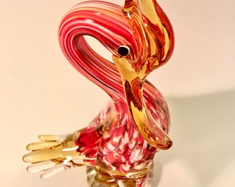 イタリア　ムラノ島ベネチアガラス　アヒルの置物 イタリアムラノ島ベネチアガラスアヒルの置物