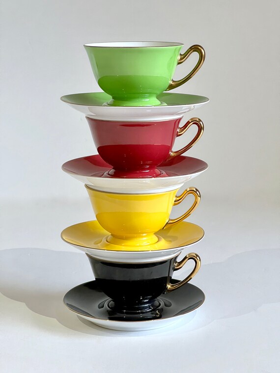 Vintage Noritake Demitasse Set: Hand Painted Bone China Espresso