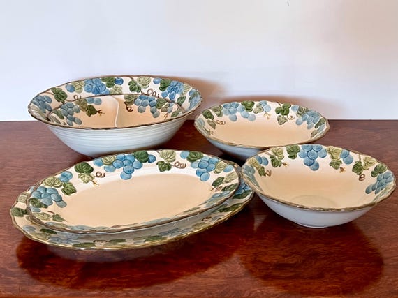 Metlox Poppytrail Serving Bowl or Platter: Mid Century Modern Blue