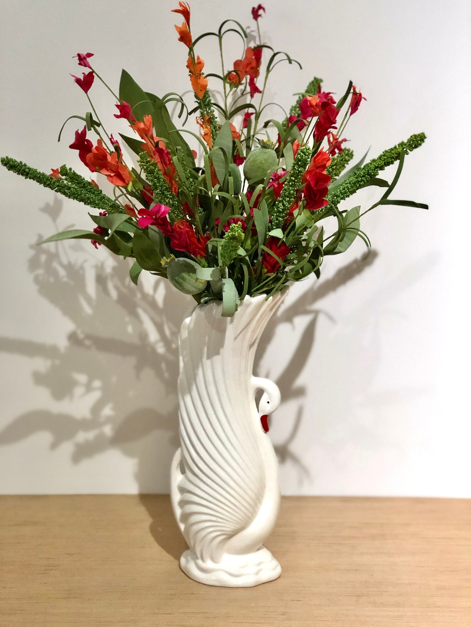 Mid Century Keramik Schwan Vase Große Glasierte Keramik Vase | Etsy