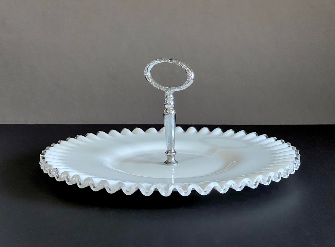 Vintage Sandwich Plate With Center Metal Handle silver Etsy