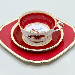 Trío de tazas de té vintage Jackson & Gosling Grosvenor China Porcelana inglesa Hecho en Inglaterra