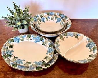 Metlox Poppytrail Serving Bowl or Platter: Mid Century Modern Blue