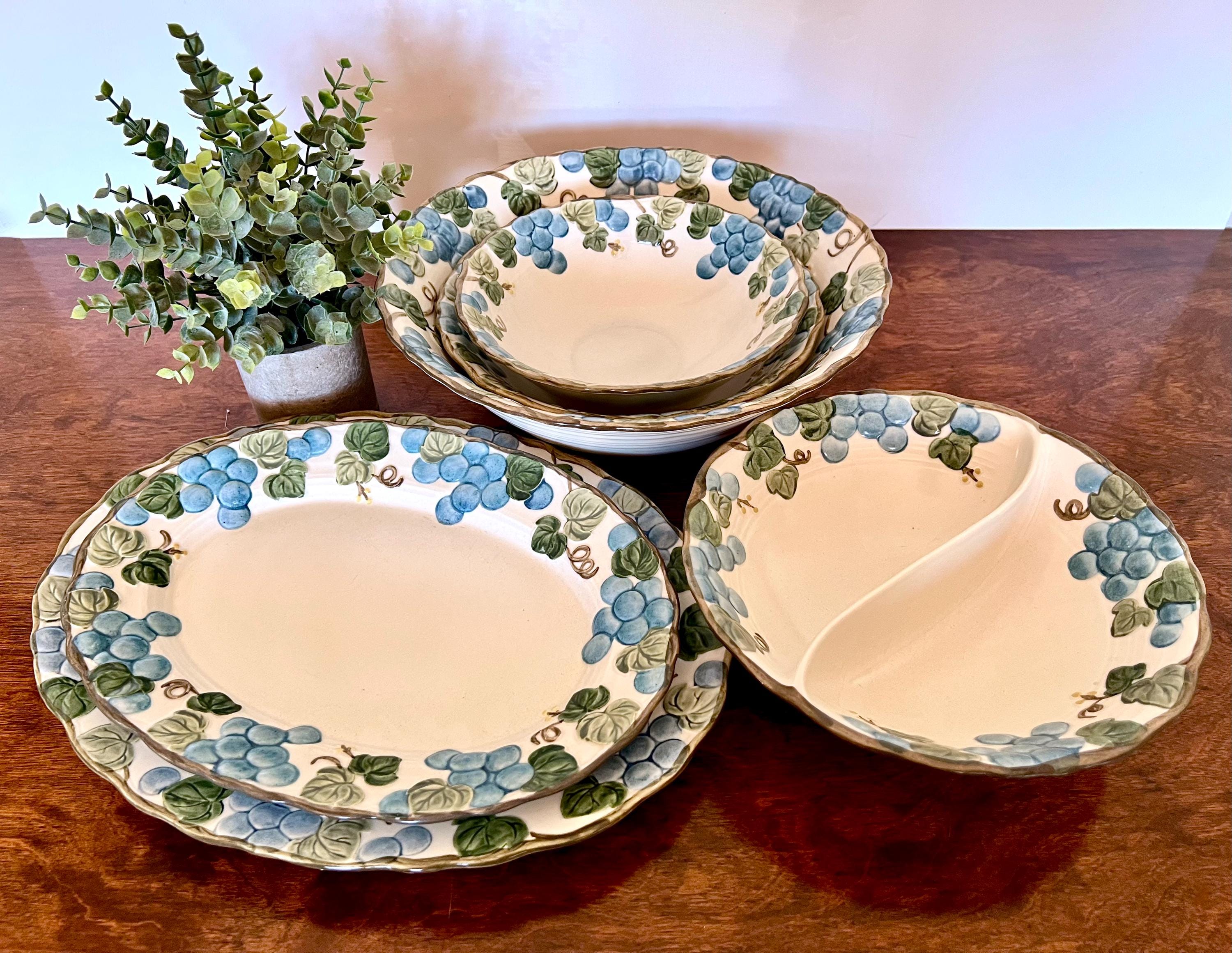 Metlox Poppytrail Serving Bowl or Platter: Mid Century Modern Blue