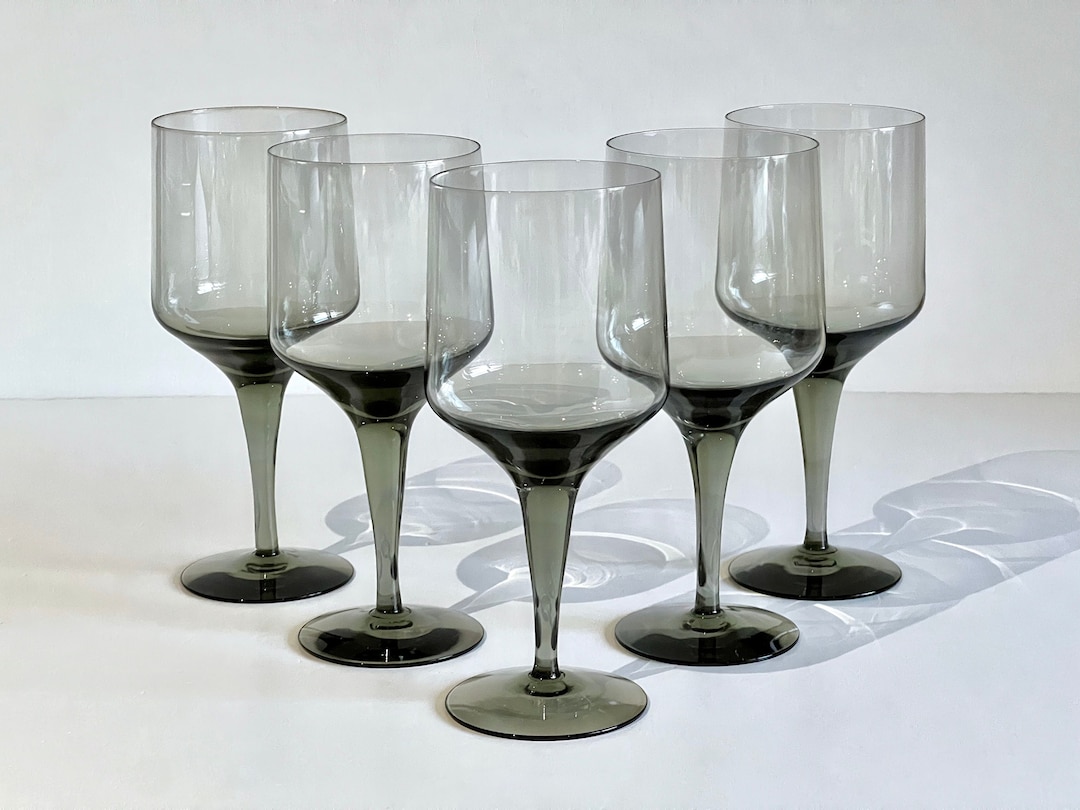Vintage Rhapsody Orrefors Set of Five White Wine Glasses/tall Water