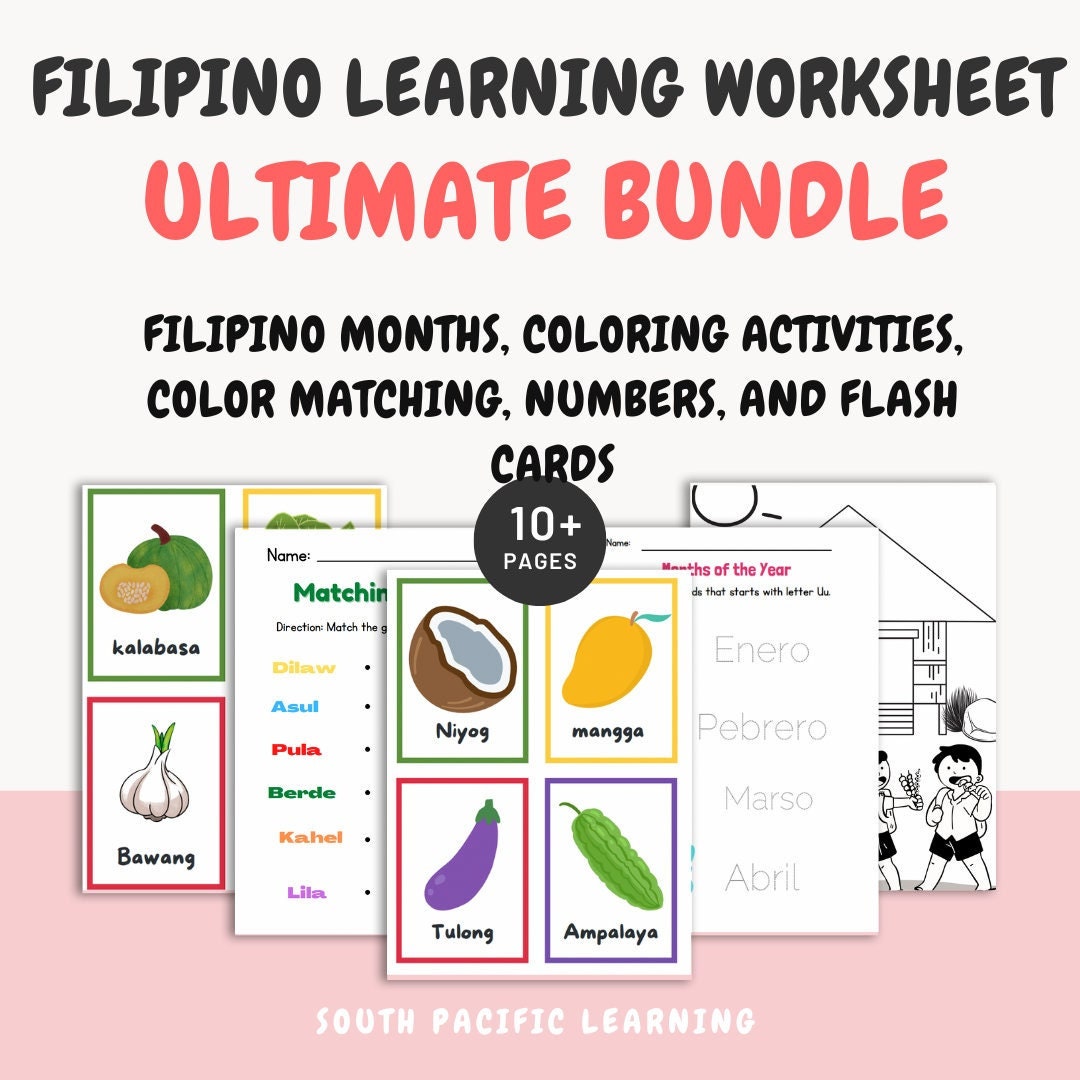 Filipino Language Learning Worksheets | Tagalog Childrens Worksheets ...