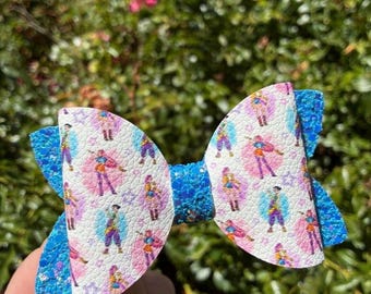 Kpop Character Hair Bow, blue Glitter Kawaii Clip, Girls Accessory