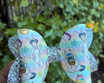 K pop inspired girls Easter bow-  hair clip- various designs