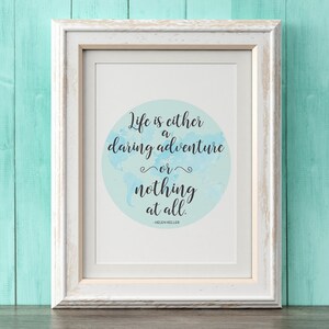 Travel Quote, Travel Printable, Travel Digital Download, Travel Gift, Travel Decor, Adventure Print, Travel Print, Helen Keller Quote