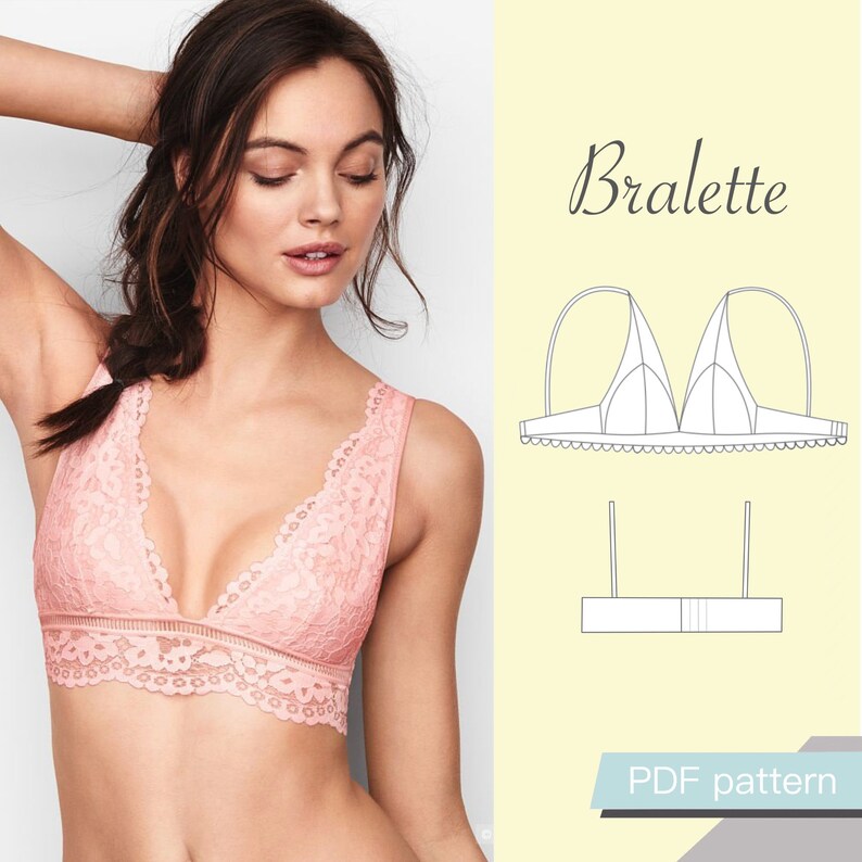 Bralette PDF Sewing Pattern bra Lingerie Sewing Pattern PDF Etsy