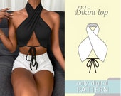 Bikini top pattern xxs xs s m l xl xxl xxxl. Sewing pattern. Bikini pattern. PDF sewing patterns for women. Women top pattern.