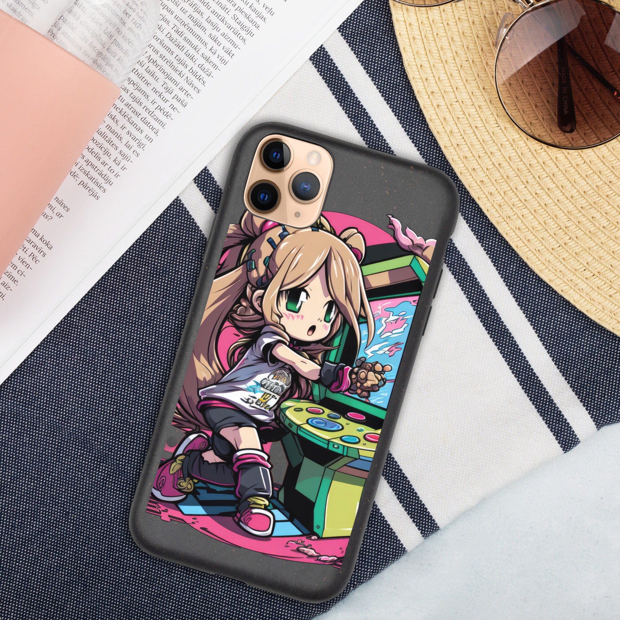 Chibi Girl Arcade Gaming Iphone Case Cute Anime Style Full Etsy