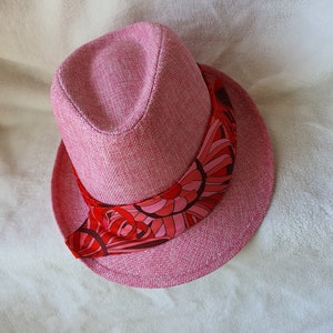 Pink Fedora Hat, Pink Women Hat, Fedora Hat for Women, Straw Women