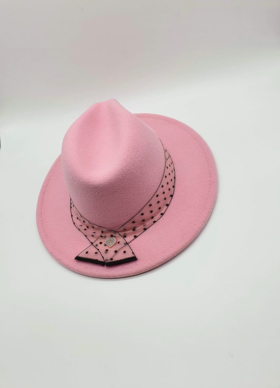 Pink Fedora Wool Hat Felt Hat 