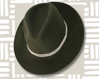 Olive green fedora hat for women,  Wool fedora hat,  Soft hat for women, Unique fedora hat