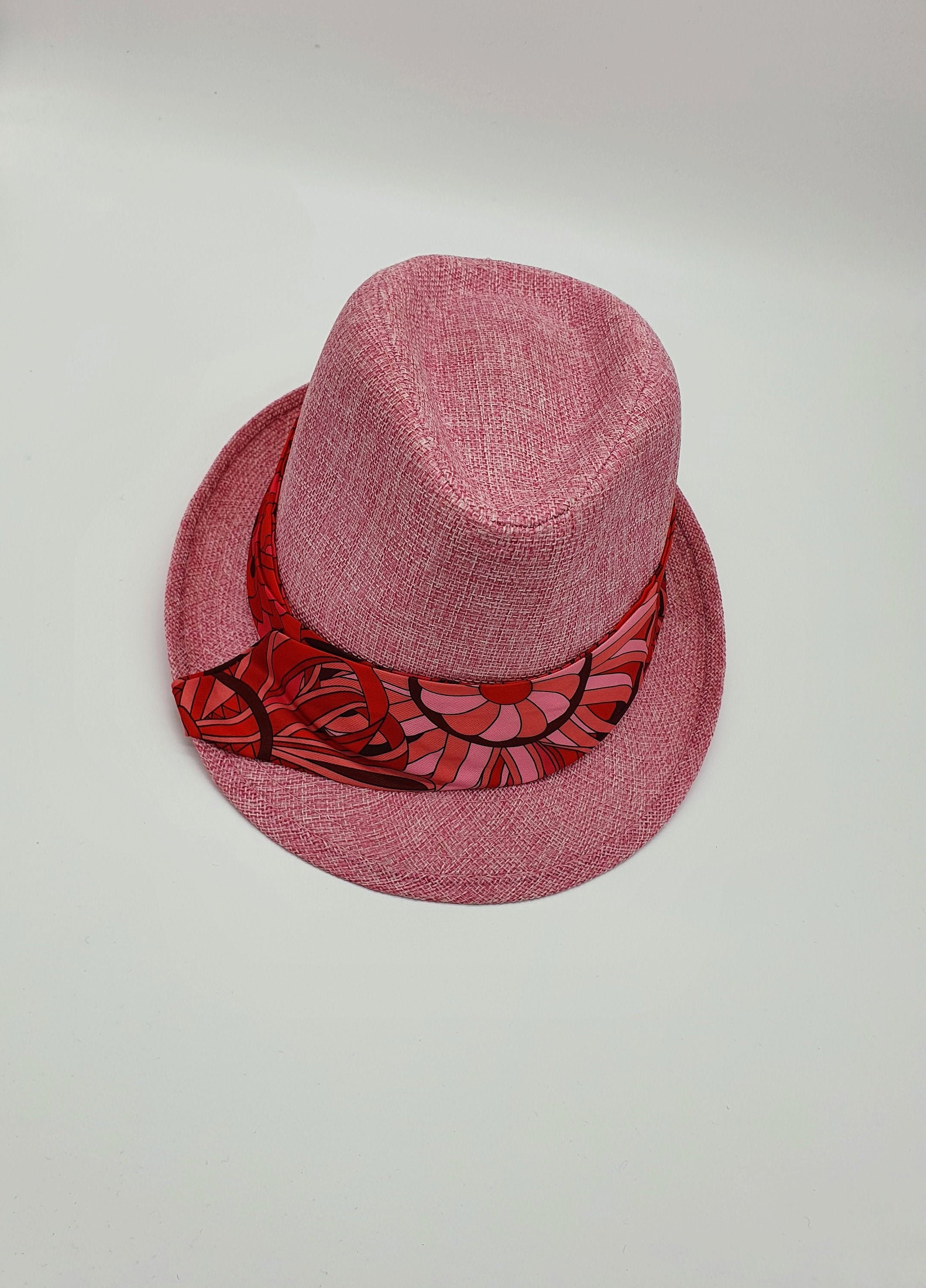 Straw Women Hat, Pink Fedora Hat, Pink Women Hat, Fedora Hat for Women