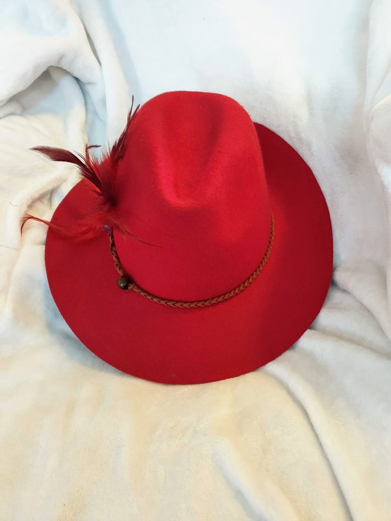 red fedora hat womens