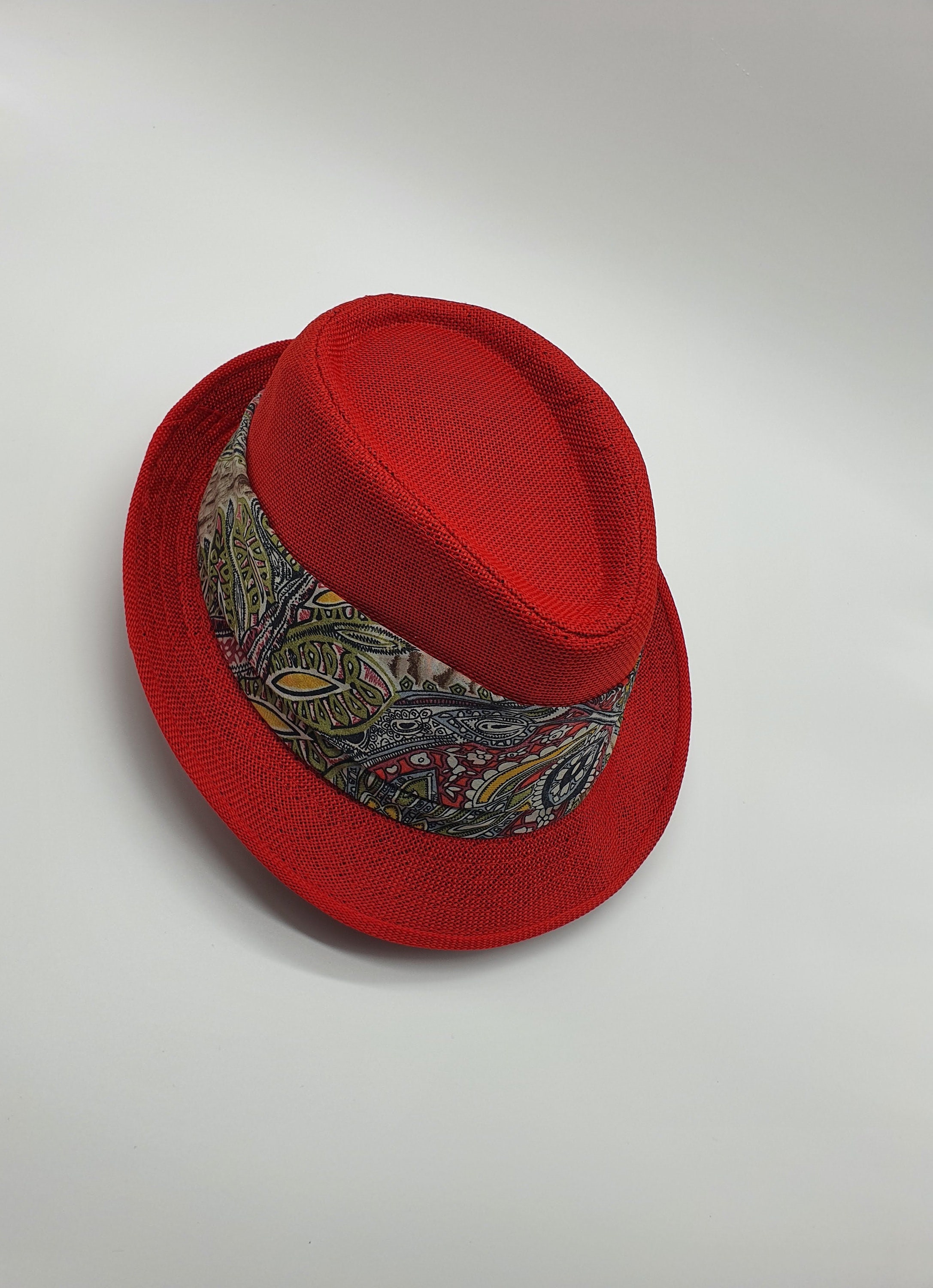 Red Fedora Hat for Women Straw Redder 