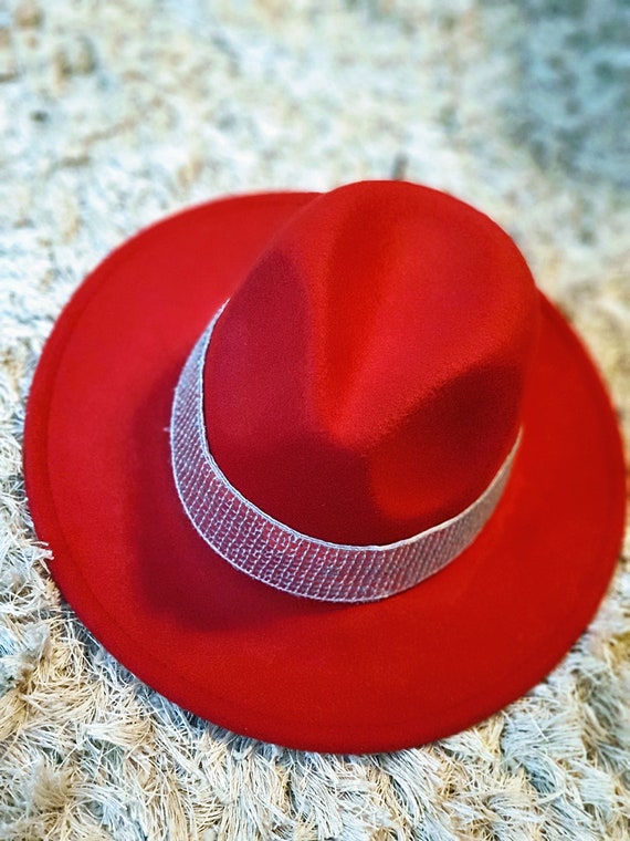 red fedora hat womens