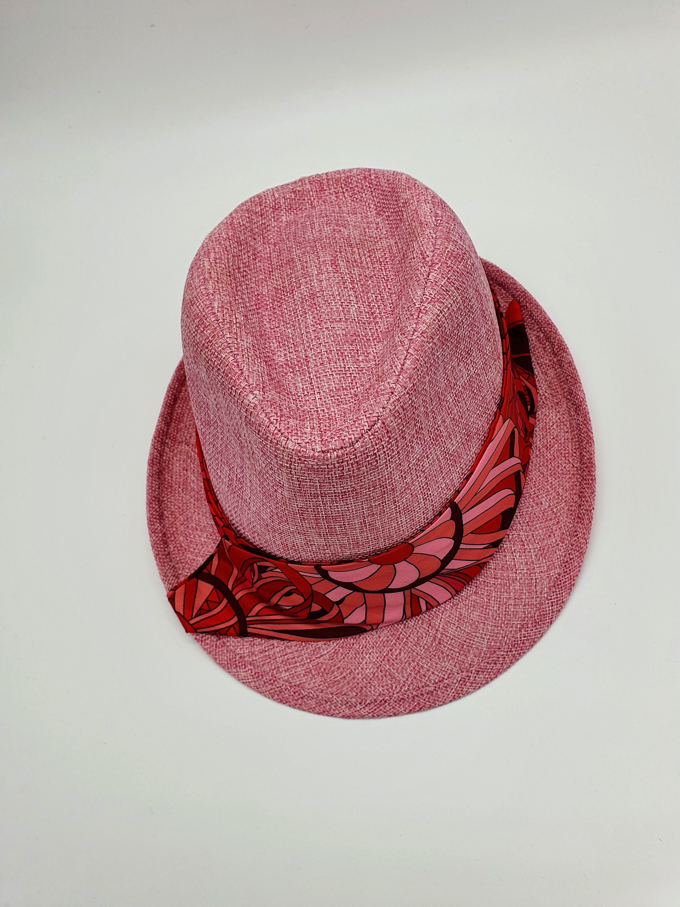 Straw Women Hat Pink Fedora Hat Pink Women Hat Fedora Hat - Etsy UK