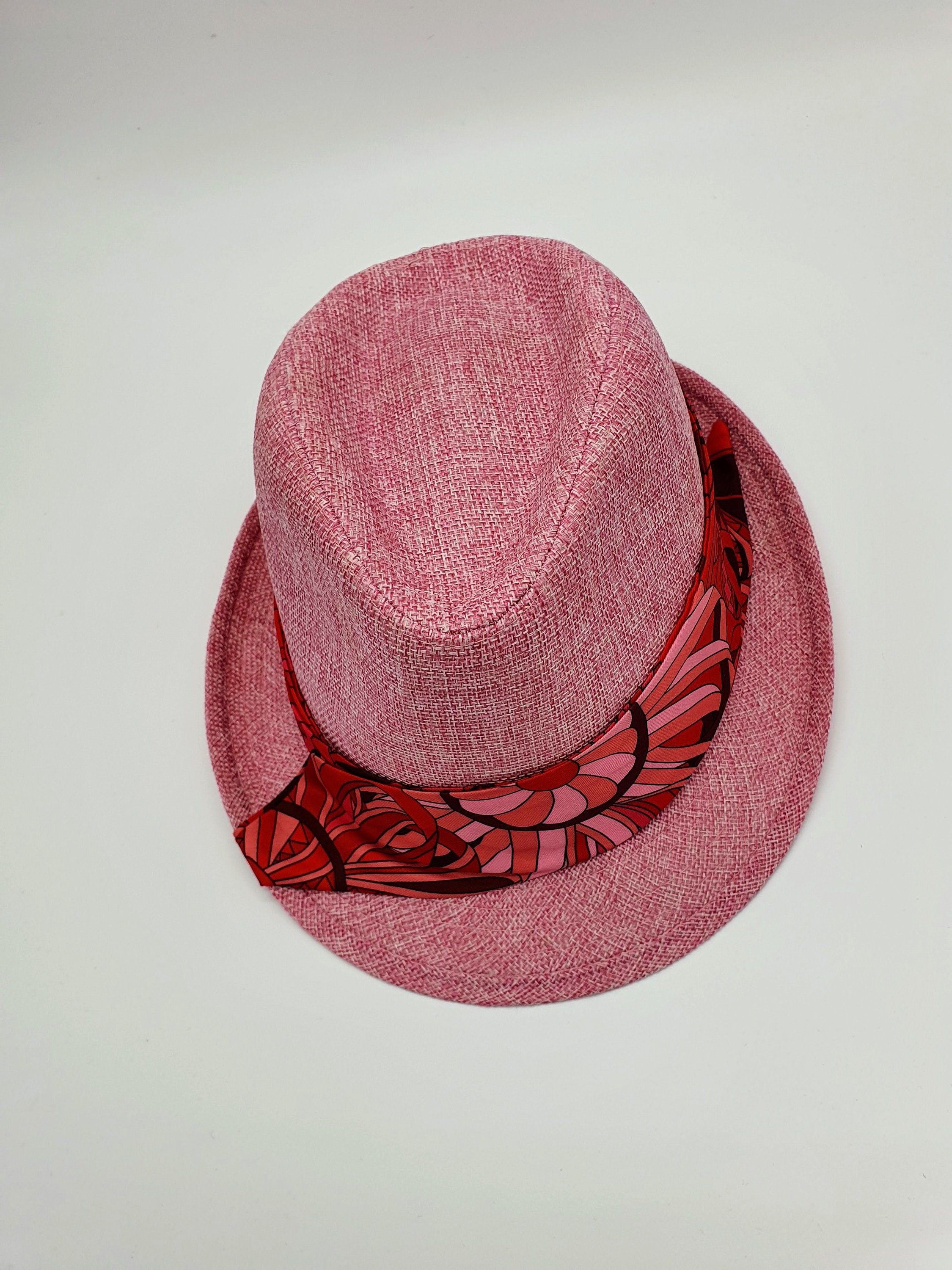 Straw Women Hat, Pink Fedora Hat, Pink Women Hat, Fedora Hat for Women