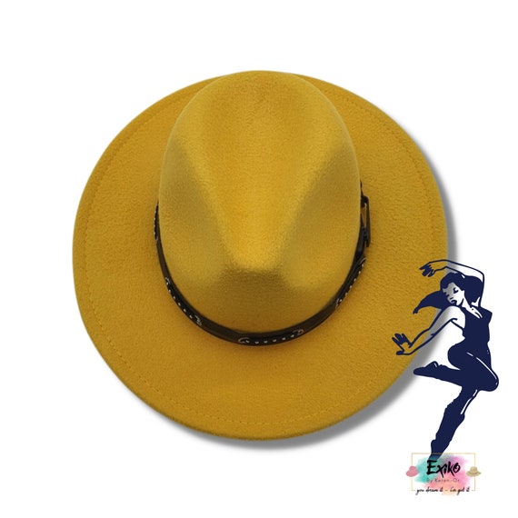 Mustard Woman Hat, Fedora Hat for Women, Golden Yellow Hat  display picture 1