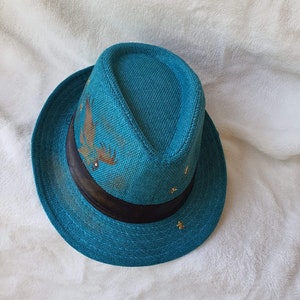 Boys straw hat, Child fedora hat, Sun fedora hat for children, Quirky boys hat, Summer hat for boys, Straw kids hat, Child western hat