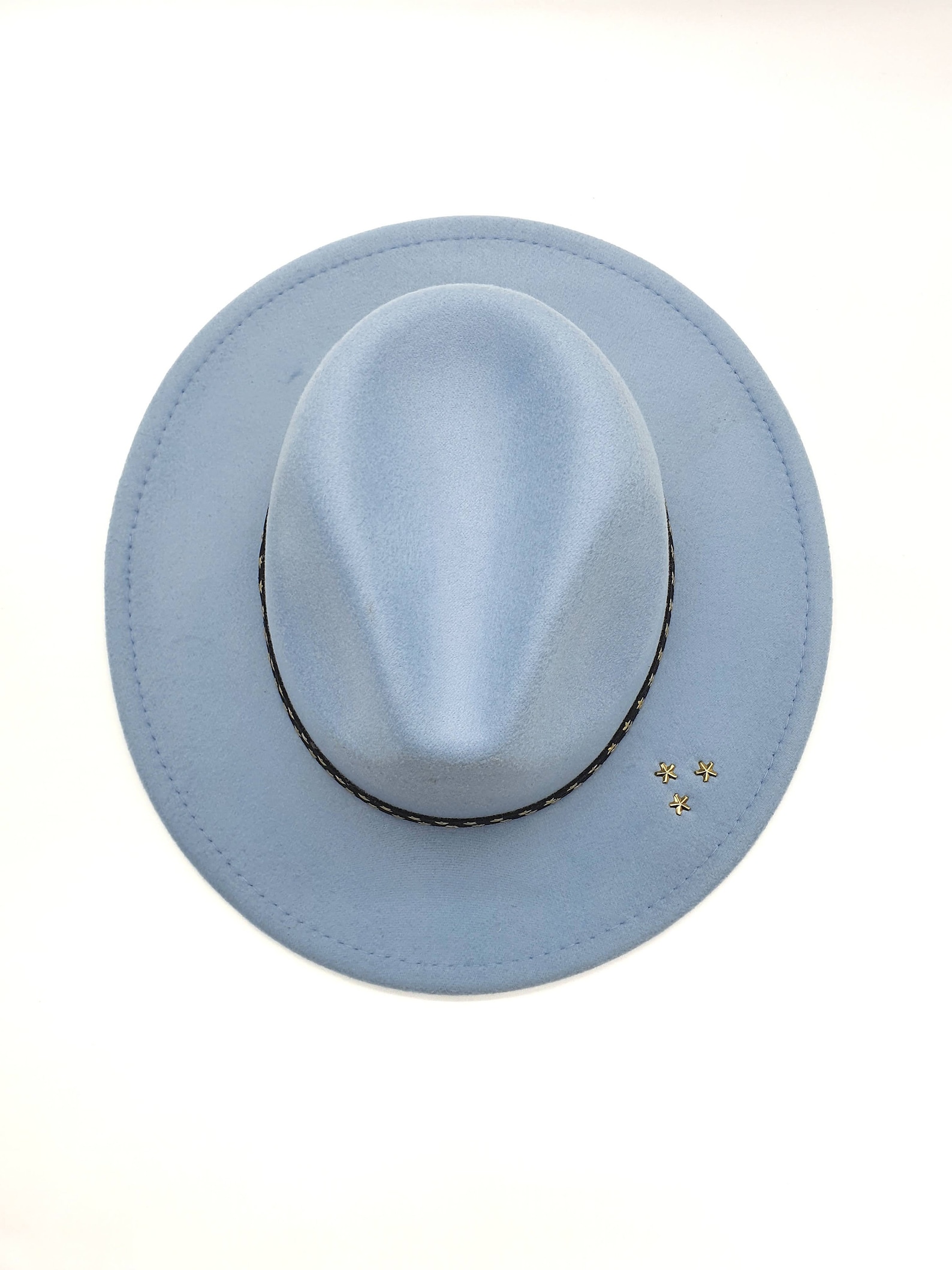 Sky Blue Fedora Hat, Light Blue Fedora Hat for Woman, Wool Felt Women