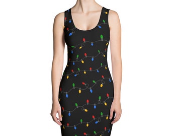 Weihnachtslichter Kleid - tailliertes Xmas Party Outfit