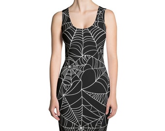 Spider Web Dress Black Halloween Dress