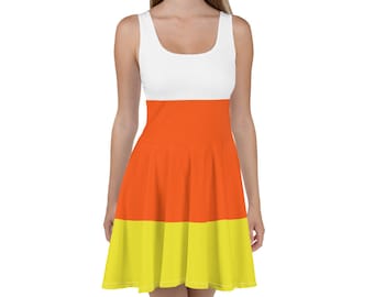 Candy Corn Skater Dress Halloween Outfit