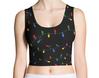Weihnachts Licht Crop Top Weihnachtsbirne Crop Top Urlaub Shirt