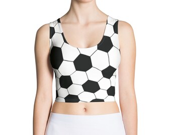 Fußball Shirt, Fußball Crop Top, Fußball Druck, Damen Halloween Kostüm, Fußballmannschaft, Futbul, Schwarz Weiß Tank Top