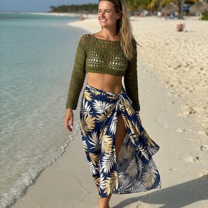 Crochet Lace Crop Top Digital Pattern, Mesh Beach Summer Lightweight, Beginner, All Sizes, + Video