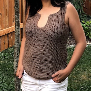 Crochet Top Pattern, Summer Crochet Tank top pattern, Sleeveless Crochet top, XS - 5XL,  Tops for Women, Video tutorial, PDF Pattern