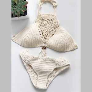 Crochet Bikini Set 2 PDF Patterns / Dreamcatcher Halter Top and Desert Cheeky Bottom / Crochet Crop top / Crochet Bottom Pattern