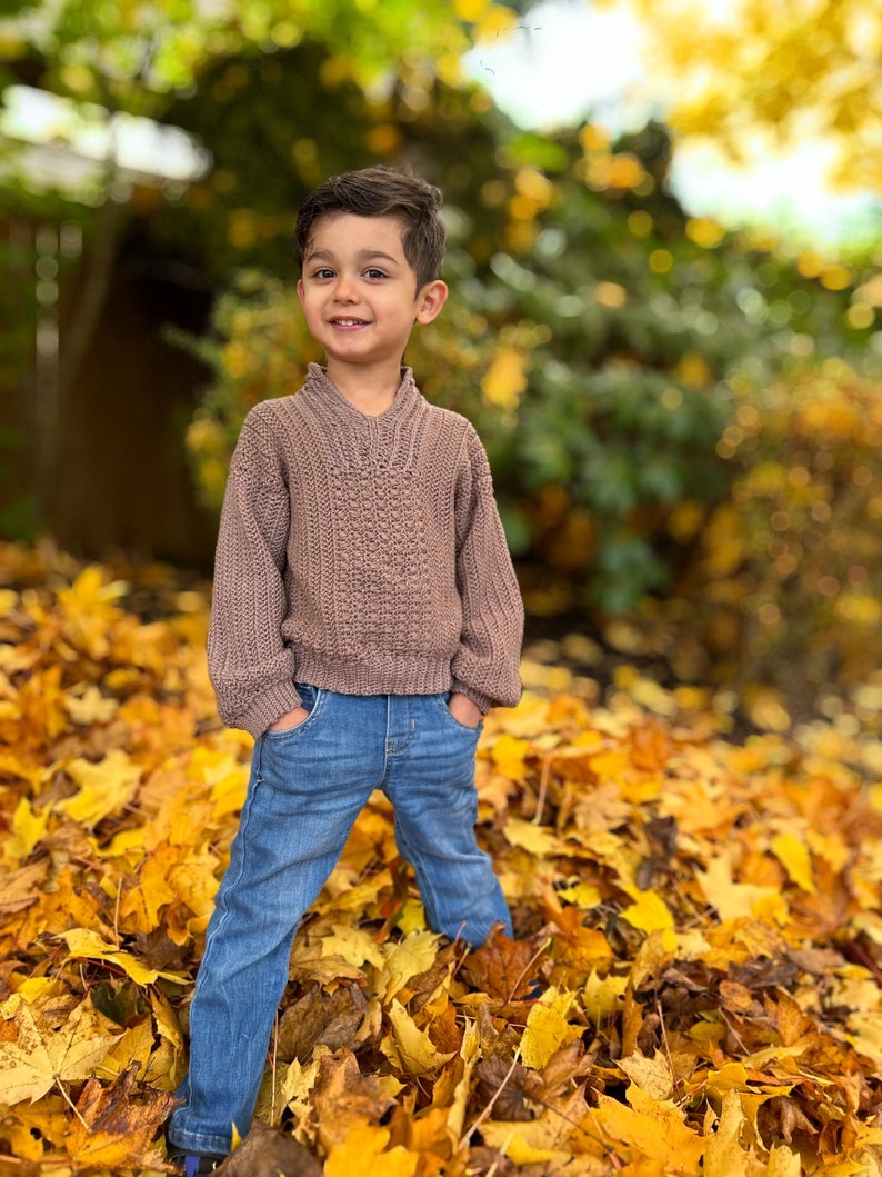 Crochet Unisex Sweater PDF Pattern, For Boys, Girls and Adults, 2T 16/XS 5XL, Video tutorial included image 3