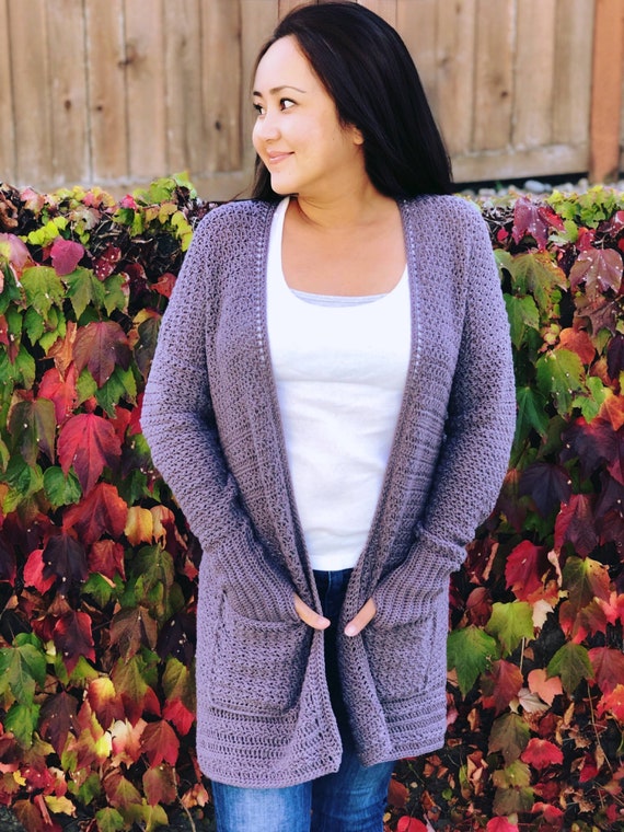 Crochet Oversized Cardigan Pattern With Pockets and Hoodie