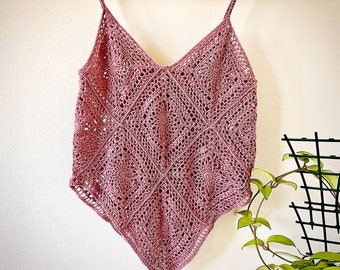 Crochet Beach Cover up Top PDF Pattern, Sleeveless Summer Crochet  Tank Top for women, Granny Squares, Lace Top, S - XL, Video Tutorial