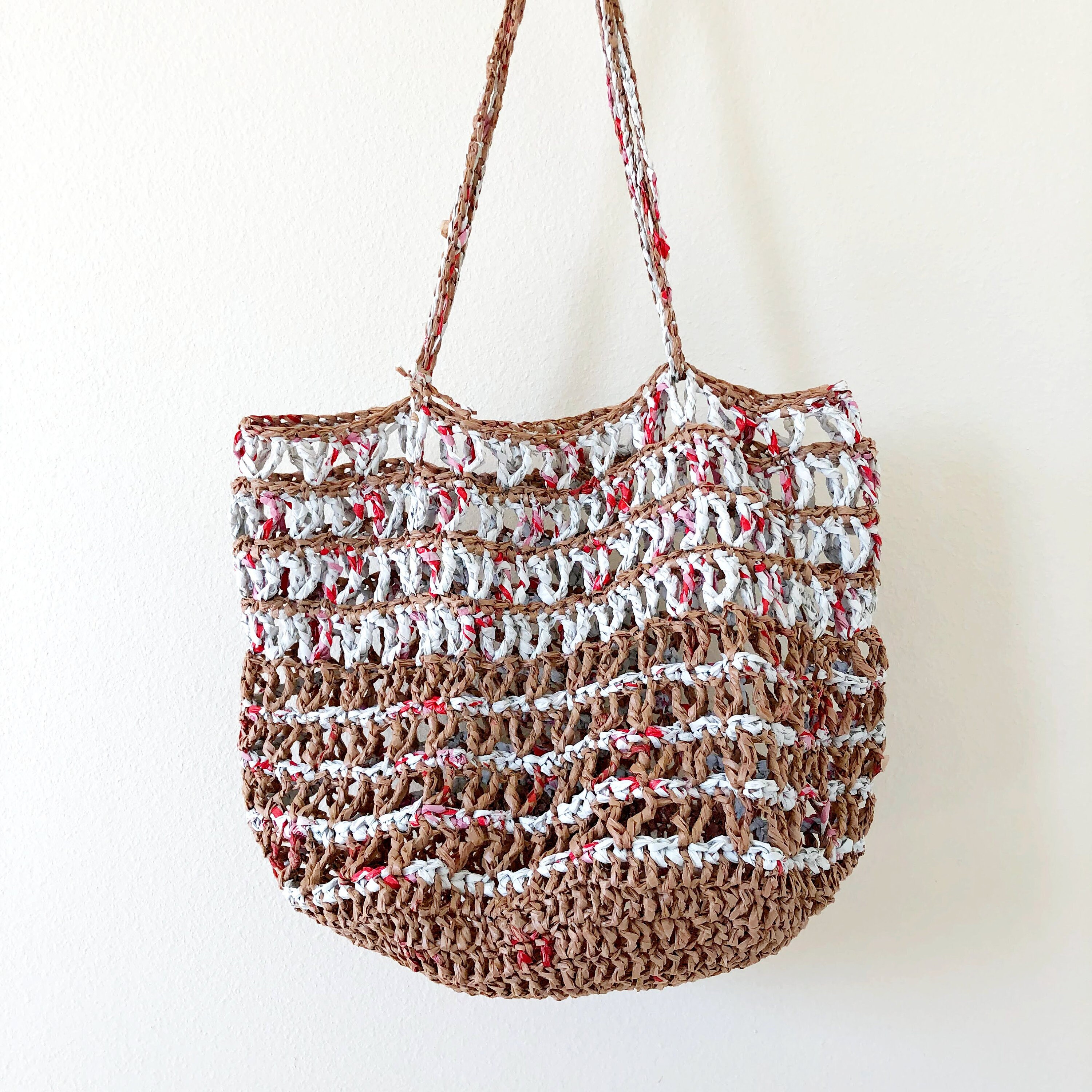 Crochet Plarn Beach Bag Pattern / Crochet Mesh Bag Pattern / Etsy