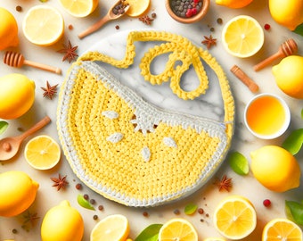 Lemon Wedge Crochet Crossbody Bag Pattern + Video