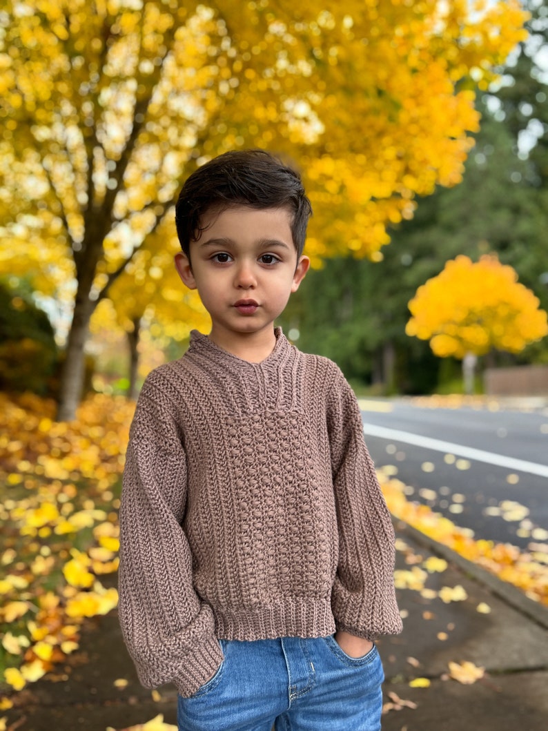 Crochet Unisex Sweater PDF Pattern, For Boys, Girls and Adults, 2T 16/XS 5XL, Video tutorial included image 6