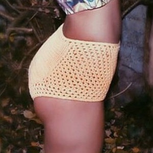 High Waist Bikini Bottom Crochet PDF Pattern, Cheeky Bottom, S - L