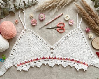 Crochet Bralette Bikini Top Pattern, A–G Cups + Video