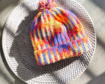 Crochet Beanie Planifié Pooling Hat Easy Crochet PDF Pattern Crochet Argyle Pour Enfants Pour Adultes Toutes Tailles Pom pom Hat Beanie